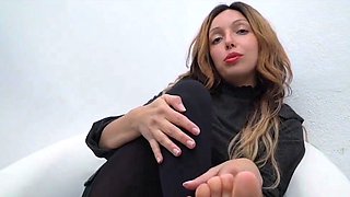 Spanish Pegging and Foot Fetish - Dommina Ghalia Gives Joi