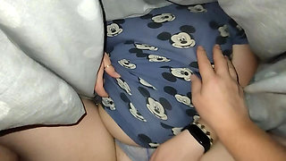 Playing with a wet pussy with panties on