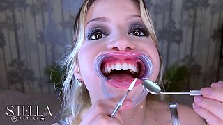 Blonde Stellafatale and Ystellas Extreme Close-Up Dental Fetish