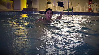 I Fuck My Stepsister's Friend in the Pool While She Goes for Some Drinks