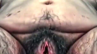 Horny Fat BBW Hairy Pussy Solo Masturbation - Moaning Wet Bush Orgasm