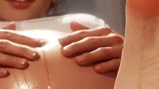9 Months Pregnant Massaging Her Beautiful Big Feet with Oil - Very Horny
