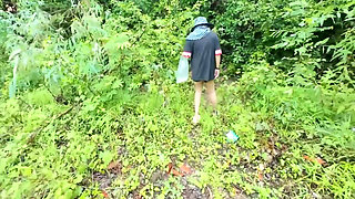 Thai Girl Walking Showing Along the Side of the Field Road in the Countryside Thai Outdoor Public