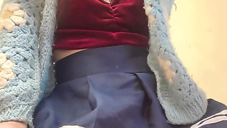 Hana Sexy in College Skirt Outfit Perfext Body Good Ass