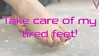 POV BBW Mistress Catastrov Feet Worship - Fix My Tired, Destroyed Feet