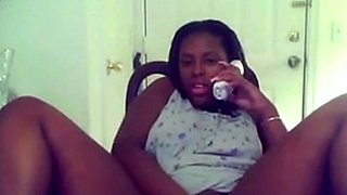 Ebony Amateur Masturbates Solo on Webcam