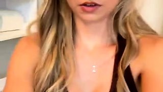 Sensational blonde glamour babe solo and she enjoys it