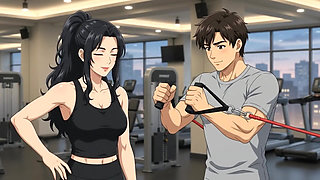 Private Trainer seduce hot boy while exercise and suck his dick