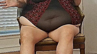 BBW Mature Redhead Nurse Vicki Models Lingerie