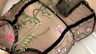 Blonde Chikita shows off her big boobs and bush