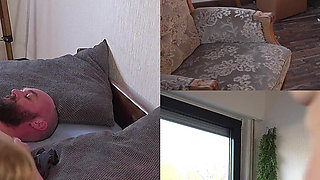 Horny Hard Threesome Fuck Ends with Cum Kiss!