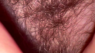 CREAMPIE VINTAGE STYLE with clit sucker, my wife has the hairiest creamy pussy