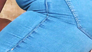 Face Crushed in Tough Jeans