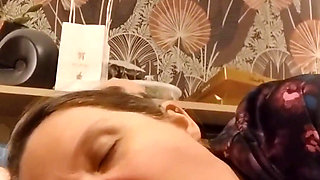 She Sucks and Smears Her Young Lover's Sperm in a Selfie