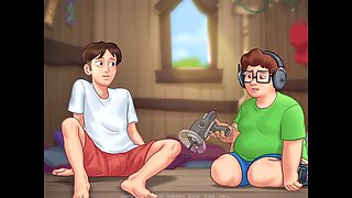 Stepmother, big cock cumshot, plumbs