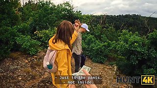 Hunt4k. encountered a bare stranger with nice knockers in the forest