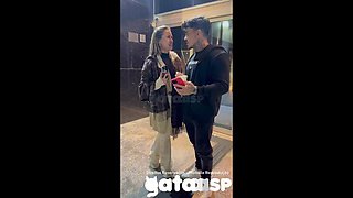 Amateur Blonde Wife Sucks Big Cock in Car While Cuckold Husband Drives - Hot Brazilian Threesome