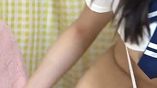 View Thong Leotard From Under the Desk, Hairy Pussy and Serious Japanese Girl in No Bra Short Student Uniform Top