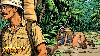 Extreme Blowjob and Fucking in the Jungle, White Wife and BBC
