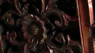 Cute blonde gets surprised by huge cock from gloryhole and sucks it deep