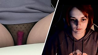 Amateur redhead poses and masturbates with toys