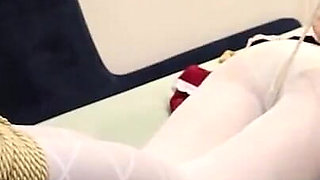 Jw1-a Girl Wearing White Stockings Was Tied up as Hogtie Bondage