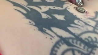 Goth Girl Fingers Her Belly Button and Plays with Navel Piercing