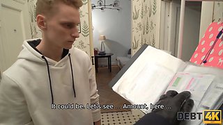 Debt4k. chicks spouse allows debt collector to taste her narrow holes