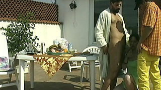 Cute German doll DPed in hardcore threesome action