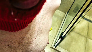 Strap-on Play in the Restroom.