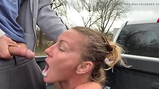 Farmers Wifey Math Teacher Blows 19yo Boy in Truck - Thick Sperm & Golden Shower Outdoor