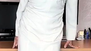 Busty brunette solo masturbation