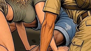 Extreme Blowjob and Fucking in the Jungle. White Wife and BBC