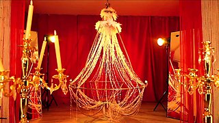 Raunchy Redhead enjoys nylon fetish sex