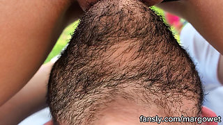 Amateur Forest Facesitting - She Sits on His Face and Rides Until She Cums Outdoors