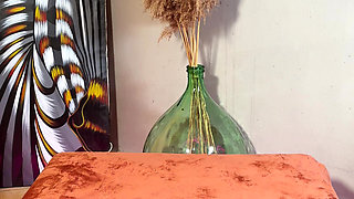 Blonde Hairy Pussy Plays with Her Pink Fuchsia Dildo Till She Cums Hard