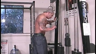 Black girl goes to the gym and sucks on some white cock