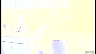 Alluring Blond Hair Girl In The Kitchen Solo