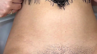 Pussy Shaving in a Beautiful Lace Bra!