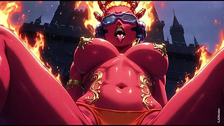 Fire element demon sexy pose (Ai animation)