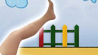 Miss Squid Exercises in White Lingerie