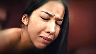 Little Puck and Lia Lins Big-Tits Cumflation in Monster Dick Bondage