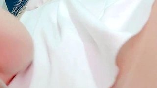 Hot amateur blonde pregnant toying her pussy solo