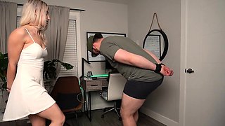 Sexy blonde femdom babes strapon rams fetish ass