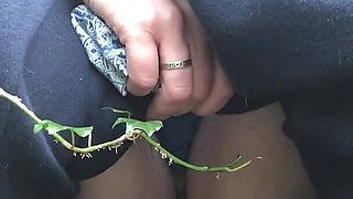 Squatting Outside to Do a Huge Powerful Piss