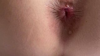 Close up anal toying