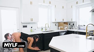 Freeuse cougar - invisible guy walks around and nails fit and marvelous mummies in their new home