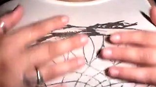 Big-Tit Tattooed Brunette MILF Orgasms on Webcam Solo