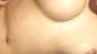 Japan teen with big silicone tits banged by step brother